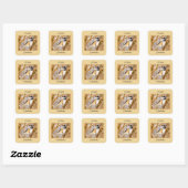 Schwarze Chickade - Original-Foto Quadratischer Aufkleber (Blatt)