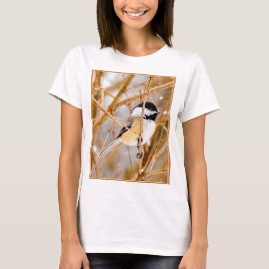 Schwarze Chickade - Original-Foto T-Shirt (Vorderseite)