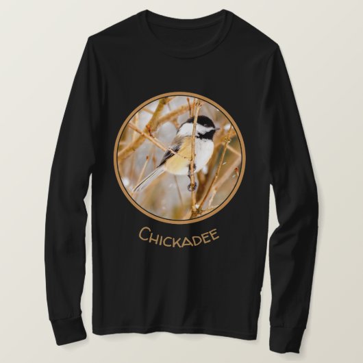 Schwarze Chickade - Original-Foto T-Shirt (Design vorne)