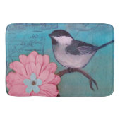 Schwarze Chickadee-Badematte Badematte (Vorderseite)