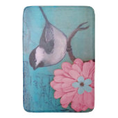 Schwarze Chickadee-Badematte Badematte (Vorderseite Vertikal)