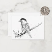 Schwarze Chickadee-Blankenkarte Mitteilungskarte (Vorderseite/Rückseite Beispiel)