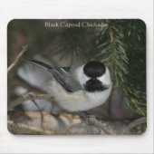 Schwarze Chickadee Mousepad (Vorne)