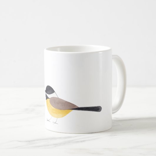 Schwarze Chickadee-Tasse Kaffeetasse (VorderseiteRechts)