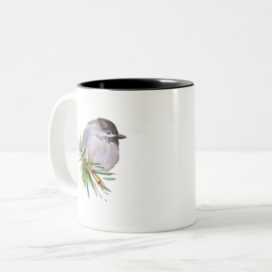 Schwarze Chickadewasser Zweifarbige Tasse (Vorderseite Links)