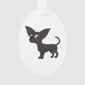 Schwarze Chihuahua Ornament (Vorderseite)