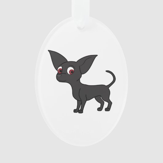 Schwarze Chihuahua Ornament (Vorderseite)