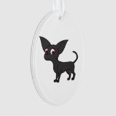 Schwarze Chihuahua Ornament (Vorderseite)