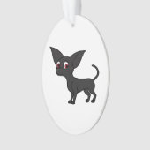 Schwarze Chihuahua Ornament (Vorderseite)