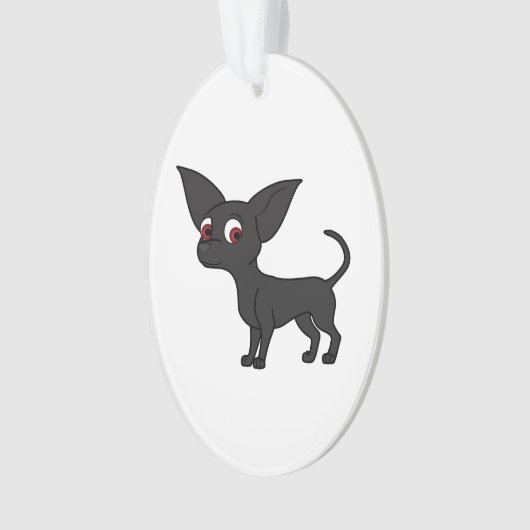 Schwarze Chihuahua Ornament (Vorderseite)
