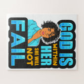 Schwarze Christliche Melanin Schwestern Mädchen Za Puzzle (Horizontal)