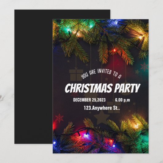 SCHWARZE CHRISTMAS - Einladung (Vorne/Hinten)