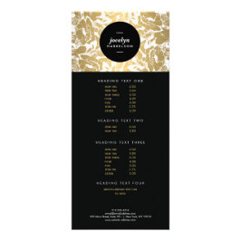 Schwarze Circle Rack Card der modernen Gold Blume Werbekarte