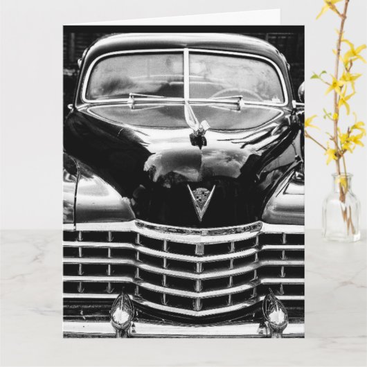 SCHWARZE CLASSIC-GEBURTSTAGSKARTEN KARTE (Gelbe Blume)