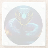 schwarze Cobra Schlange in deinem Gesicht Glasuntersetzer (Rückseite)