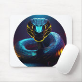 schwarze Cobra Schlange in deinem Gesicht Mousepad (Mit Mouse)