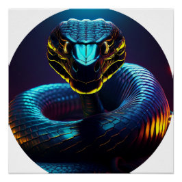 schwarze Cobra Schlange in deinem Gesicht Poster