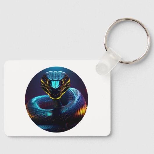 schwarze Cobra Schlange in deinem Gesicht Schlüsselanhänger (Vorderseite)
