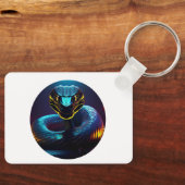 schwarze Cobra Schlange in deinem Gesicht Schlüsselanhänger (Vorderseite)