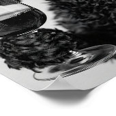 Schwarze Cockapoo trinkt Wein Wandkunst, Schwarz u Poster (Ecke)