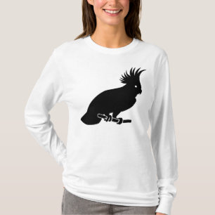 Schwarze Cockatoo-Silhouette T-Shirt