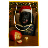 Schwarze Cocker Spaniel Weihnachtsgeschenktüte   Mittlere Geschenktüte (Vorderseite)