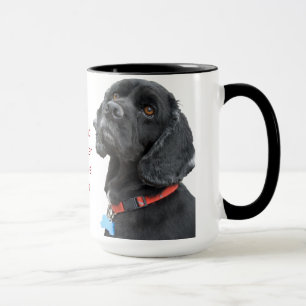Schwarze Cockerspaniel-Kopf-Tasse Tasse