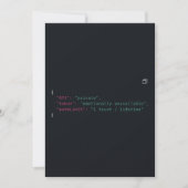 Schwarze Code-Inspirierte Individuelle Einladung (Vorderseite)