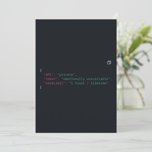 Schwarze Code-Inspirierte Individuelle Einladung (Stehend Vorderseite)