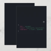 Schwarze Code-Inspirierte Individuelle Einladung (Vorne/Hinten)