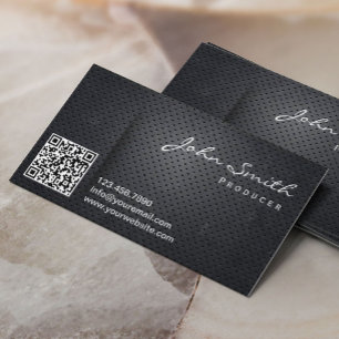 Schwarze Code-Produzent-Visitenkarte des MetallQR Visitenkarte