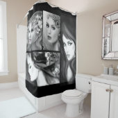 Schwarze Collage Fantasy Womans Duschvorhang (Beispiel)
