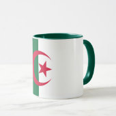 Schwarze Combo-Tasse mit algerischer Flagge Tasse (VorderseiteRechts)