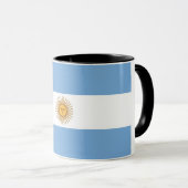 Schwarze Combo-Tasse mit argentinischer Flagge Tasse (VorderseiteRechts)