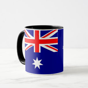 Schwarze Combo-Tasse mit australischer Flagge Tasse