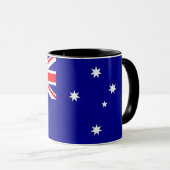 Schwarze Combo-Tasse mit australischer Flagge Tasse (VorderseiteRechts)