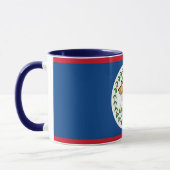 Schwarze Combo-Tasse mit Belize-Flagge Tasse (Links)