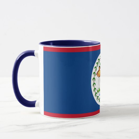 Schwarze Combo-Tasse mit Belize-Flagge Tasse (Links)