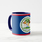 Schwarze Combo-Tasse mit Belize-Flagge Tasse (Vorderseite Links)