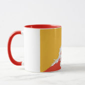 Schwarze Combo-Tasse mit bhutanischer Flagge Tasse (Links)