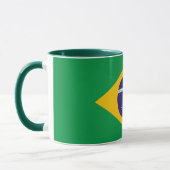 Schwarze Combo-Tasse mit brasilianischer Flagge Tasse (Links)