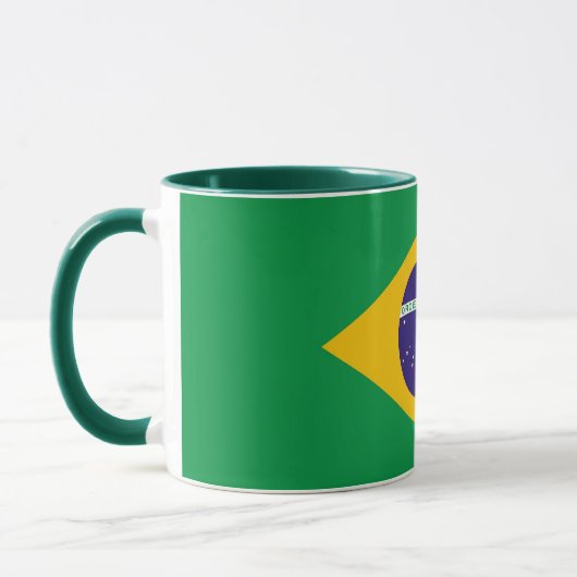Schwarze Combo-Tasse mit brasilianischer Flagge Tasse (Links)
