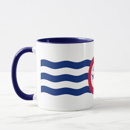 Schwarze Combo-Tasse mit Cincinnati-Flagge Tasse (Links)