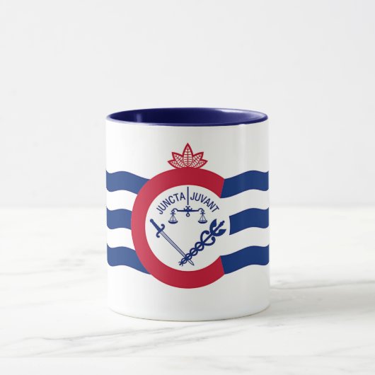 Schwarze Combo-Tasse mit Cincinnati-Flagge Tasse (Zentrum)