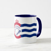 Schwarze Combo-Tasse mit Cincinnati-Flagge Tasse (VorderseiteRechts)