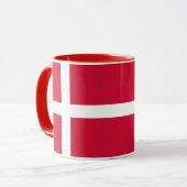 Schwarze Combo-Tasse mit dänischer Flagge Tasse (Vorderseite Links)