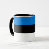 Schwarze Combo-Tasse mit der Flagge Estlands Tasse (Vorderseite Links)