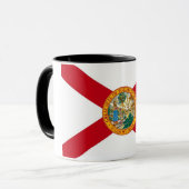 Schwarze Combo-Tasse mit der Flagge Floridas, USA Tasse (Vorderseite Links)