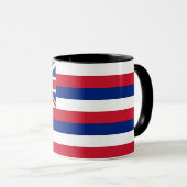Schwarze Combo-Tasse mit der Flagge Hawaiis, USA Tasse (VorderseiteRechts)