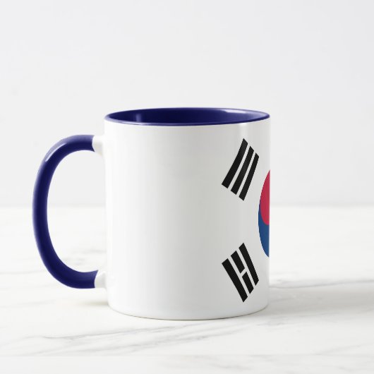 Schwarze Combo-Tasse mit der Flagge Südkoreas Tasse (Links)